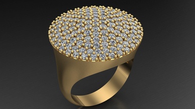 mühür yüzük KADIN altın gümüş moda parlıyor düğün nişan elmas mücevher parlak takı genç hediye deniz altını kolye sevgili daire yüzükler 3d print model - Mito3D