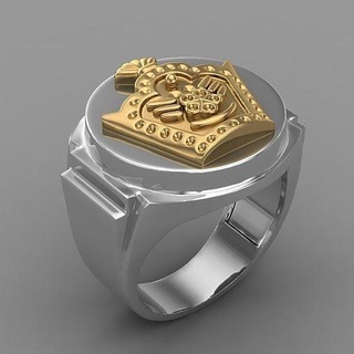 Signet Silber königlich graviert Herren Ring Schmuck Ringe 3d print model - Mito3D