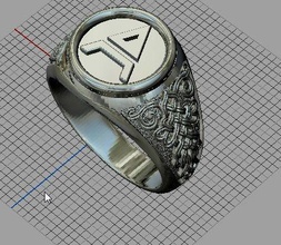 sello vernes signet anillo hombre de oro la plata joyería los anillos 3d print model - Mito3D