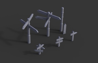 signs pole - props wargaming games-toys medieval prop miniature wargame 28mm 32mm games toys game accessories 3d print model - Mito3D