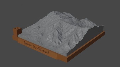 sikaram sar montaña paisaje volcán terreno ambiente naturaleza fotogrametría elevación dem Ciencias 3d print model - Mito3D