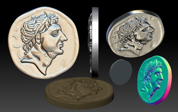 sikke Kunst marcus junius brutus 3d bedruckbar ist Rom Silber Münzen Abzeichen 3d print model - Mito3D