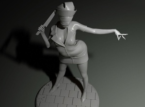 silencio colina niña mujer arte sexy moda personaje estatua enfermera escultura hombre cuerpo coleccionable personas juegos juguetes 3d print model - Mito3D