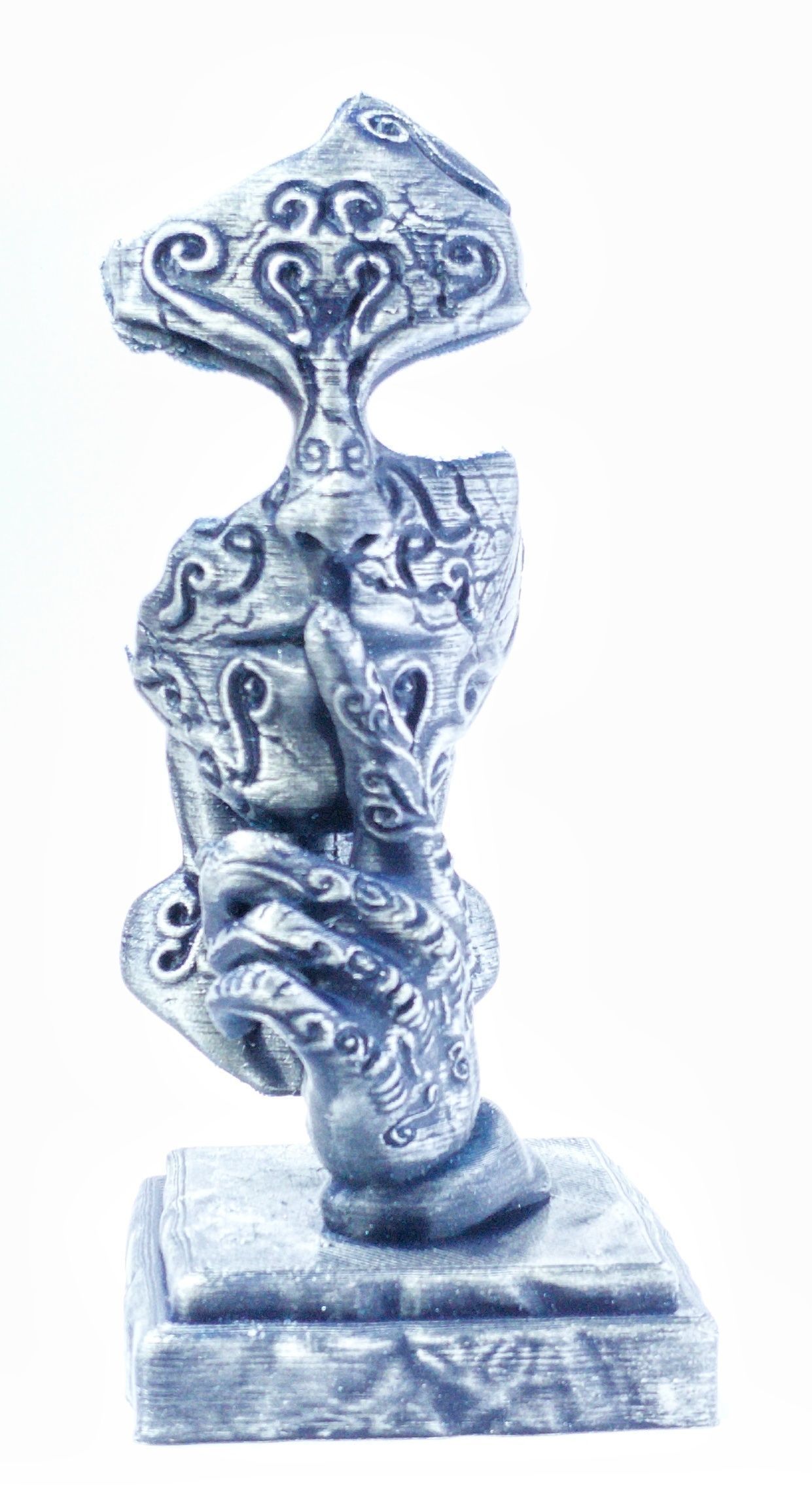 silencieusement sculpture art décor silencieux furtif buste silence sculptures 3D print model - Mito3D