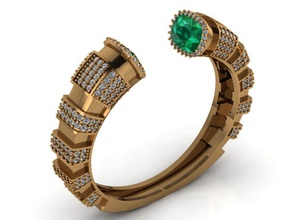 silver bangle jewelry shining gold precious bracelets 3d print model - Mito3D