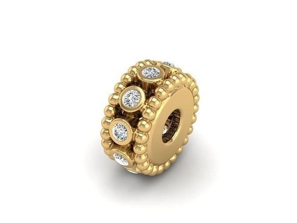 Silber Charme Edelsteine Gold Antiquität Nummer glasiert Luxus Diamant Juwel Korn Schmuck 3d print model - Mito3D