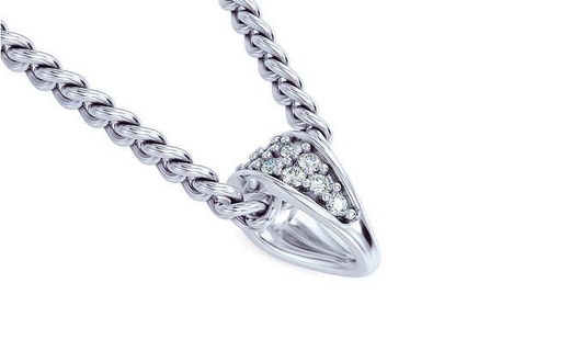 silver diamonds bail pendants pendant gold printable diamond wedding cad neklace jewellery jewel gift unique brutal 3dprint sterling jewelry 3d print model - Mito3D