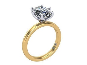 argento d'oro solitario diamante squillare gioielleria anelli 3d print model - Mito3D