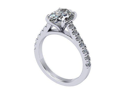 Silber Oval Diamant Ring Gold Diamanten golden Schmuck Ringe 3d print model - Mito3D