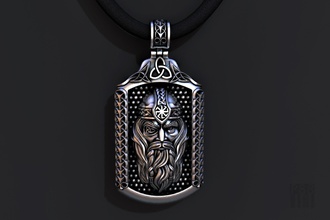 silver pendant god odin jewelry father viking warrior kolovrat amulet talisman obereg scandinavian ornament design jewellery cnc wax printable style pendants 3d print model - Mito3D
