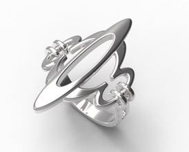 Gümüş yüzük-0004 altın elmas yüzük takı ruby Safir zümrüt gün düğün mücevher yüzüğü 3d print model - Mito3D