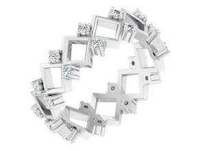 argento anello di diamanti stampa 3d modello 1 gioielli diamante fidanzamento gemma ornamento preziosi anelli solitaire vari modelli stampabile nozze 3d print model - Mito3D