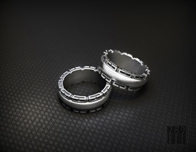 silber ring muster on seiten mode schmuck schwärzung leuchtenden luxus bilateral ornament design wachs druckbar stil signet drucken schönheit ringe 3d print model - Mito3D