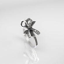anello in argento nastro gioielli diamante di stampa presente matrimonio brillano oro stampabile anelli fidanzamento gioiello lucente la decorazione moda sterlina preziosi lusso 3d print model - Mito3D