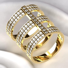 prata anel joalheria imprimível esterlina moda noivado jóias impressão jóia zircônia argolas 3d print model - Mito3D