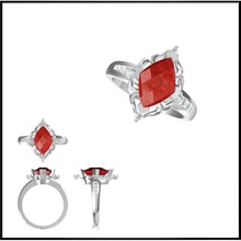 argento anelli pietre colorate cad disegno di gioielleria corso colore anello pietra diamanti vintage fidanzamento moissanite con diamante delle donne rosa banda in vendita gioielli 3d print model - Mito3D
