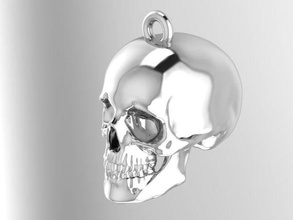 silver skull pendant 3d model bone anatomy teeth human animal skeleton head art sculptures pendat gold jewel jewelry jewellery gotic printable figure sterling pendants 3d print model - Mito3D