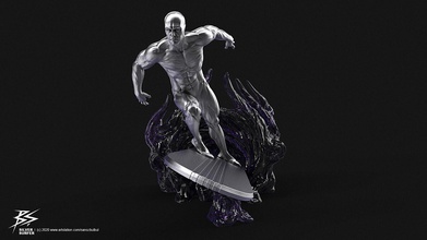 silver surfer silversurfer marvel collectibles 3dprint print of san 3dsofsan sculpture surf printable comic hero superhero games toys miniatures figurines 3d print model - Mito3D
