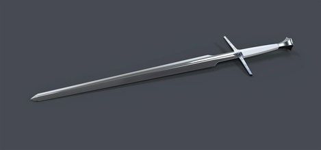 silver sword witcher tv series silversword blade weapon melee fantasy thewitcher movie prop replica cosplay print printable toy witchersword geralt hobby diy 3d print model - Mito3D