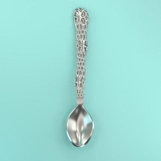 silver tea spoon 3d printable steel silverware kitchen sterling houseware house dining coffee 3d print model - Mito3D