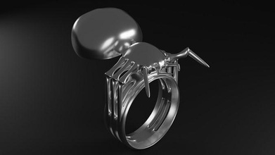 silver widow ring blender jewelry rings fashion 3d modelling steel b3d blender3d love reflection diamond chrome gem shine 3d print model - Mito3D