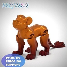 simba cachorro león rey impresión in sitio articular juguete continuar lagartija flexi flexible articulado mítico lindo mascota cristales cristal arte esculturas juegos juguetes 3d print model - Mito3D