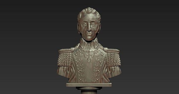 Simon Bolivar büst 3d Yazdır heykel 3dprint Sanat karakter yazdırılabilir heykeller 3d print model - Mito3D