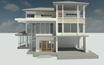 simple 3d house architecture building exterior modern classic revit autocad fbx 3d print model - Mito3D