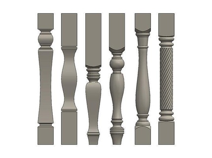 simple balusters printable column post feet ornament decor cnc carving artcam plaster gypsum moldings relief wood architectural profile cabinetry carved wooden classic house furniture 3d print model - Mito3D
