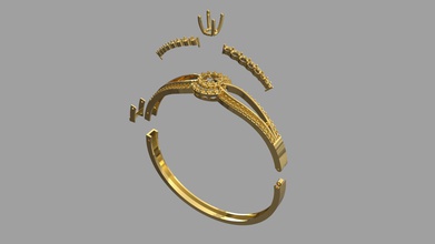 simple bracelet bijoux or de luxe d'argent imprimable d'autres 3d print model - Mito3D