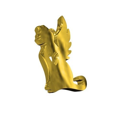 simples gato coração pingente arte ouro prata customizar joalheria jóia diamante joias amarelo esterlina 3d cafajeste Projeto imprimível moda animal pingentes 3D print model - Mito3D