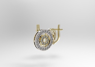 simple circular shaped earrings jewelry printable jewellery gold silver earring diamond stl 3dm fashion platinum luxury apparel diamonds gem gems valentine classic 3d print model - Mito3D