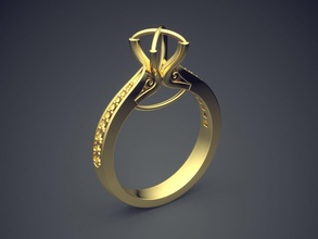 simple classic dainty engagement ring gold jewel jewellery jewelry rings wedding diamond brilliant cad gem platinum printable silver design 3d print model - Mito3D