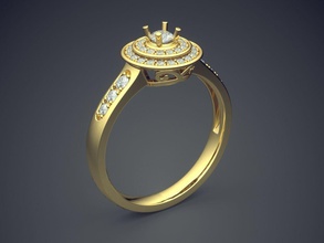 simple classic engagement ring diamonds jewelry gold jewel jewellery rings wedding diamond brilliant cad gem platinum printable silver detail design 3d print model - Mito3D