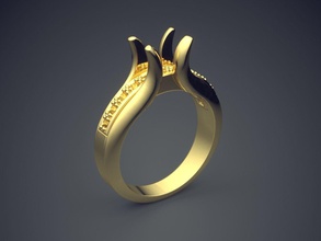 semplice classico fidanzamento squillare oro gioiello gioielleria anelli nozze diamante brillante cad gemma platino stampabile argento design 3d print model - Mito3D