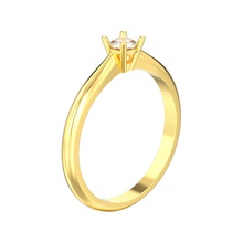 facile classique engagement solitaire diamant bague bijoux mariage imprimable sterling bijou mode beauté impression conception 3d précieux anneaux 3d print model - Mito3D