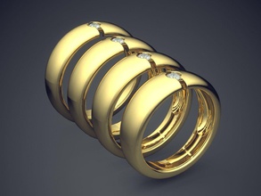 facile classique d'or détaillé engagement bague or bijou bijoux anneaux mariage diamant brillant goujat gemme platine imprimable argent conception 3d print model - Mito3D