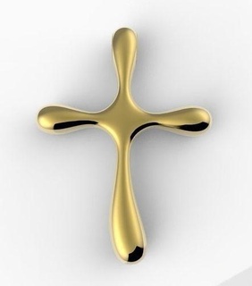 simple cross tiffany symbol gold abstract silver jewelry pendants drop art 3d model buy 3d print model - Mito3D