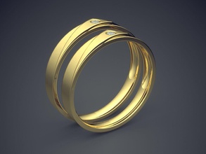 simple design golden diamond-rings wedding jewelry gold jewel jewellery ring rings engagement diamond brilliant cad gem platinum printable silver detail 3d print model - Mito3D