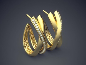 simple detailed elegant earrings women 1076 jewelry gold jewel jewellery ring rings wedding engagement diamond brilliant cad gem platinum printable silver detail design 3d print model - Mito3D