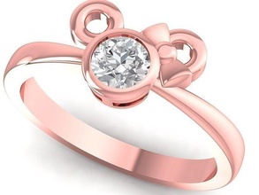 simple diamond pretty ring girls 3139 jewelry fashion accessories gold woman women design wedding rings 3d print model - Mito3D
