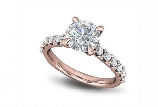 sencillo diamante anillo 02 básico imprimible plata hojas perennes vida platino enganchar pulsera oro joyería joya boda compromiso moda belleza solitario anillos 3d print model - Mito3D