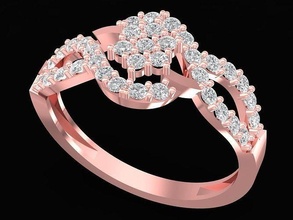 simples diamante anel 2870 joalheria moda acessórios ouro mulher mulheres projeto argolas 3d print model - Mito3D