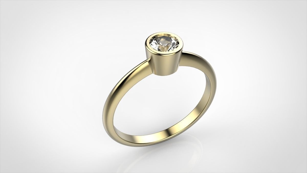 simple engagement ring jewelry 3d rings model jewellery jewel 3D print model - Mito3D