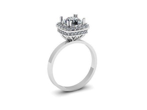 sencillo compromiso anillo diamante dorado plata joyería joya anillos 3d print model - Mito3D