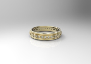 simple anneau de l'éternité bijoux imprimable stl 3dm l'anneau les anneaux mariage la bande le diamant pierres précieuses or d'argent luxe livre sterling platine bague en saint-valentin 3d print model - Mito3D