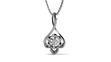 simple flower pendant jewelry gem gold silver printable brilliant sterling fashion beauty pendants 3d print model - Mito3D