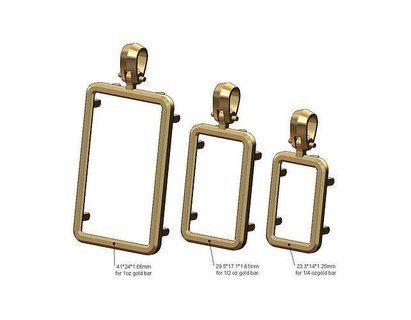 simple gold bar frames bail suisse pamp frame pendant necklace jewelry printable jewellery silver sterling fashion bling fortuna 3d model 3d print model - Mito3D