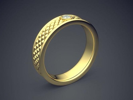 simple golden ring diamond texture details gold jewel jewellery jewelry rings wedding brilliant cad fashion beauty finger gem platinum printable character 3d print model - Mito3D