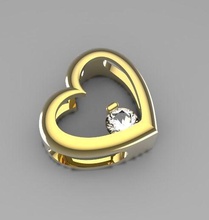 simples pingente de coração jóias assim amor ouro platina prata pingentes 3d print model - Mito3D